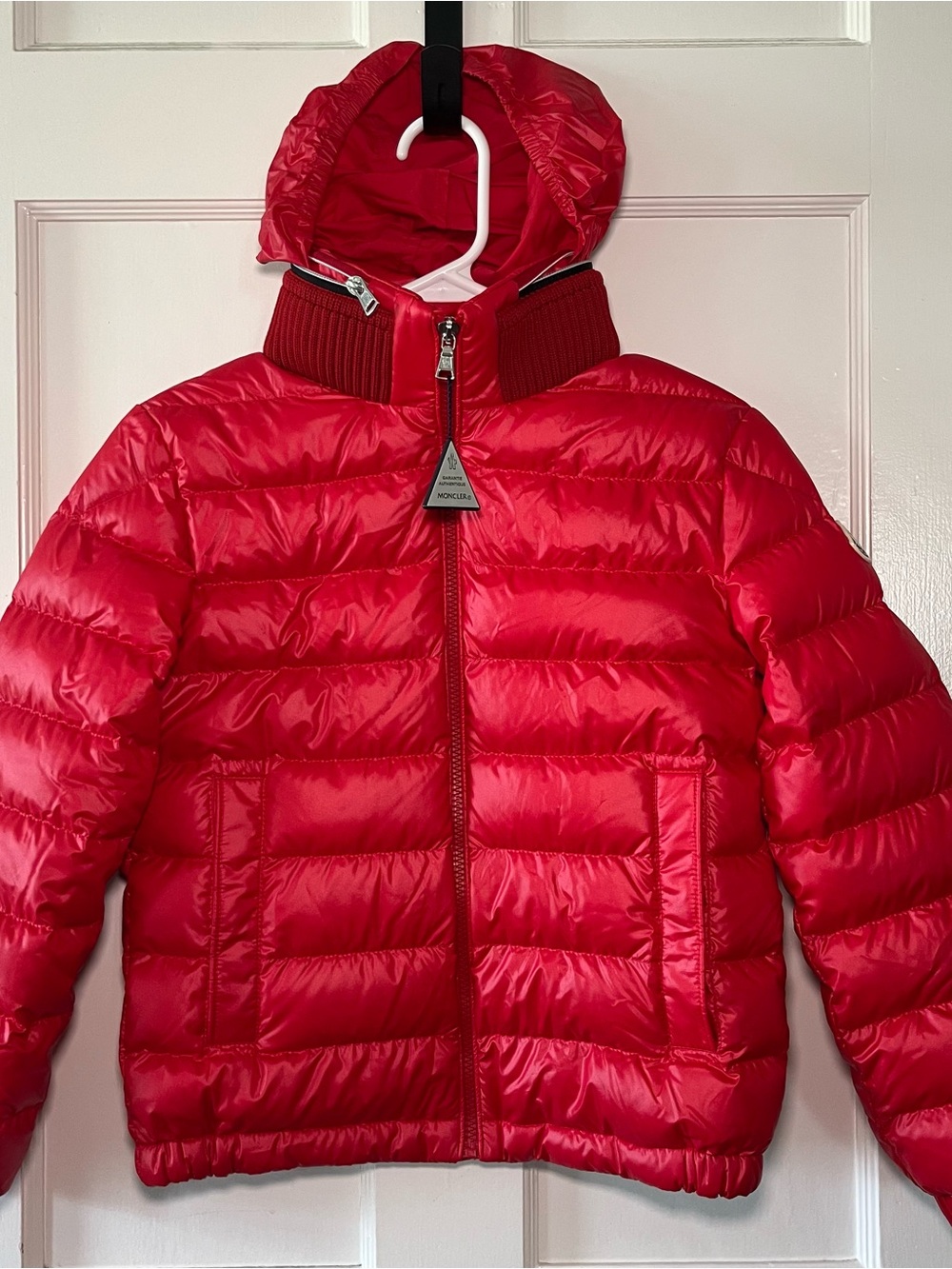 Moncler Brendann Red Hooded Down Puffer Jacket Boys 10A